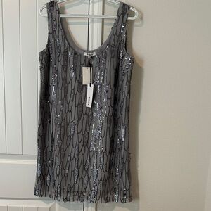 BB Dakota Gray Sequin Maxi Dress